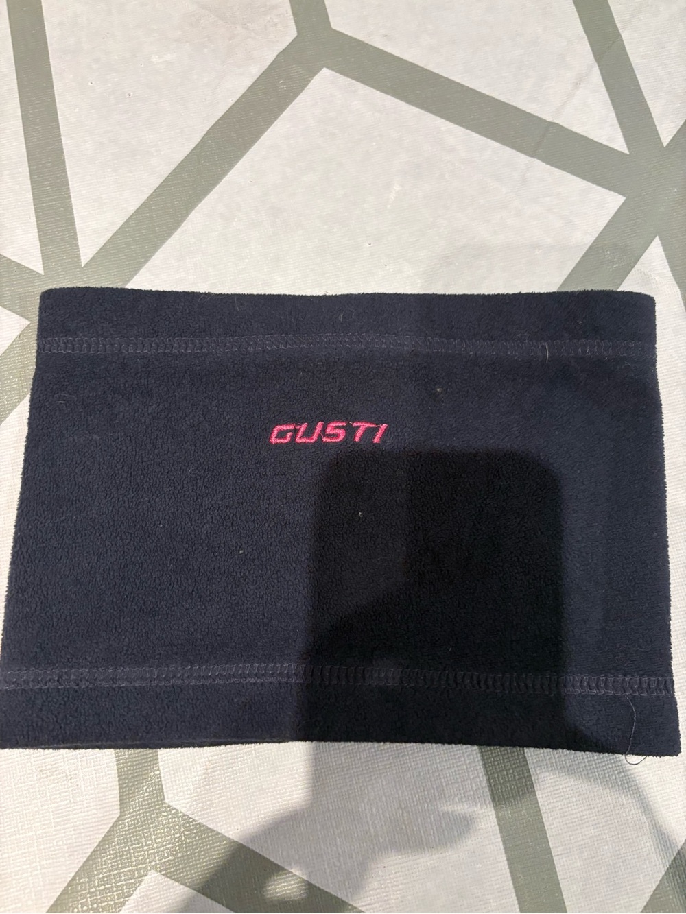 Gusti Black Fleece Neck Warmer with Pink Logo